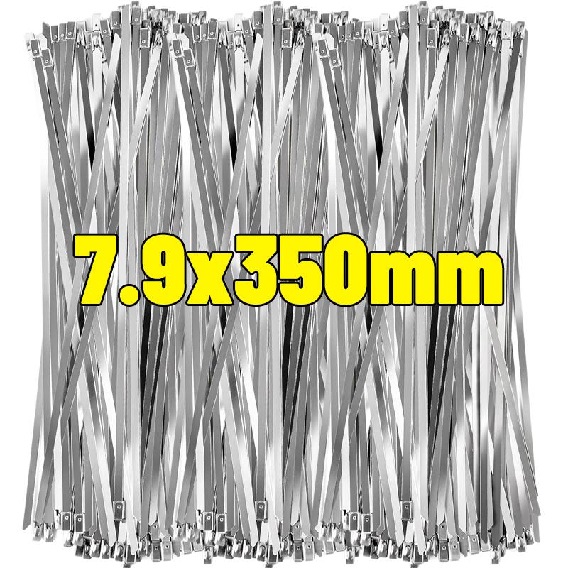 Stainless Steel Cable Ties Heavy Duty Self Locking Metal Zip Ties Fastening Rings Straps Binding Tie for Exhaust Machinery Fence