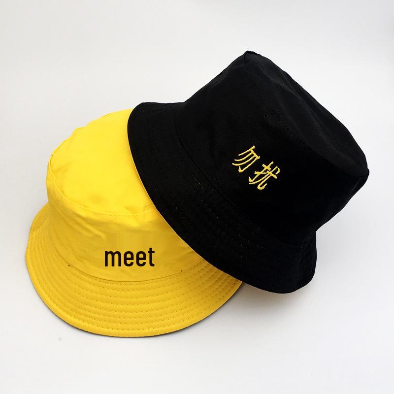 Pălărie de pescar unisex, față-verso, pentru primăvară/vară, cu broderie chinezească - Stil trendy Harajuku, Protecție solară pentru exterior.