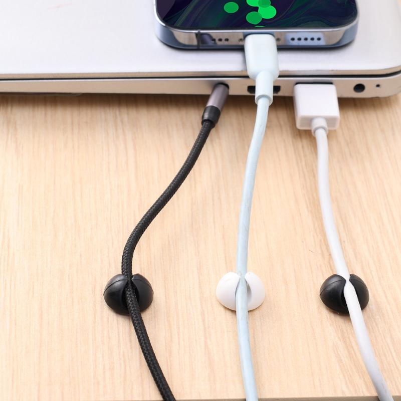 Mini Cable Clips Silicone Car Dash Desktop Wire Tidy Organizer Cable Winder Cord Charger Holder Auto USB Data Line Fixed Clasp
