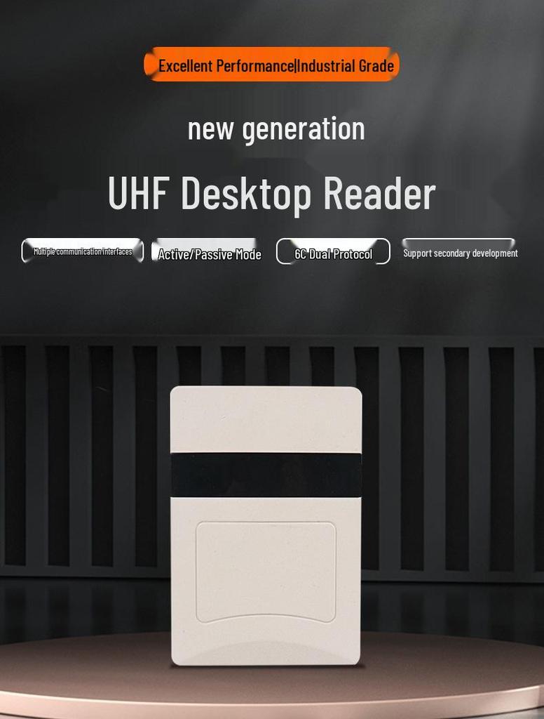 Industrial UHF Desktop RFID Reader/Writer with Network & WiFi Capability for UHF 6C Card Issuing and Writing.