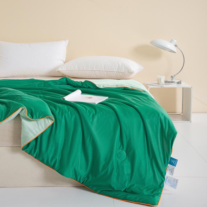 2025 A-Class Mica Cool Silk Summer Air Conditioning Quilt - Luxury Solid Color, Double Spliced, Washable