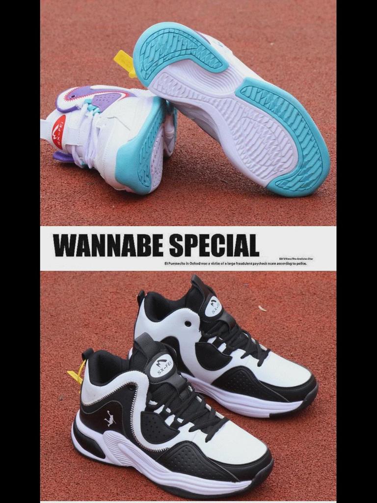 Men's Trendy White High-Top Casual Sports Shoes for Spring & Autumn