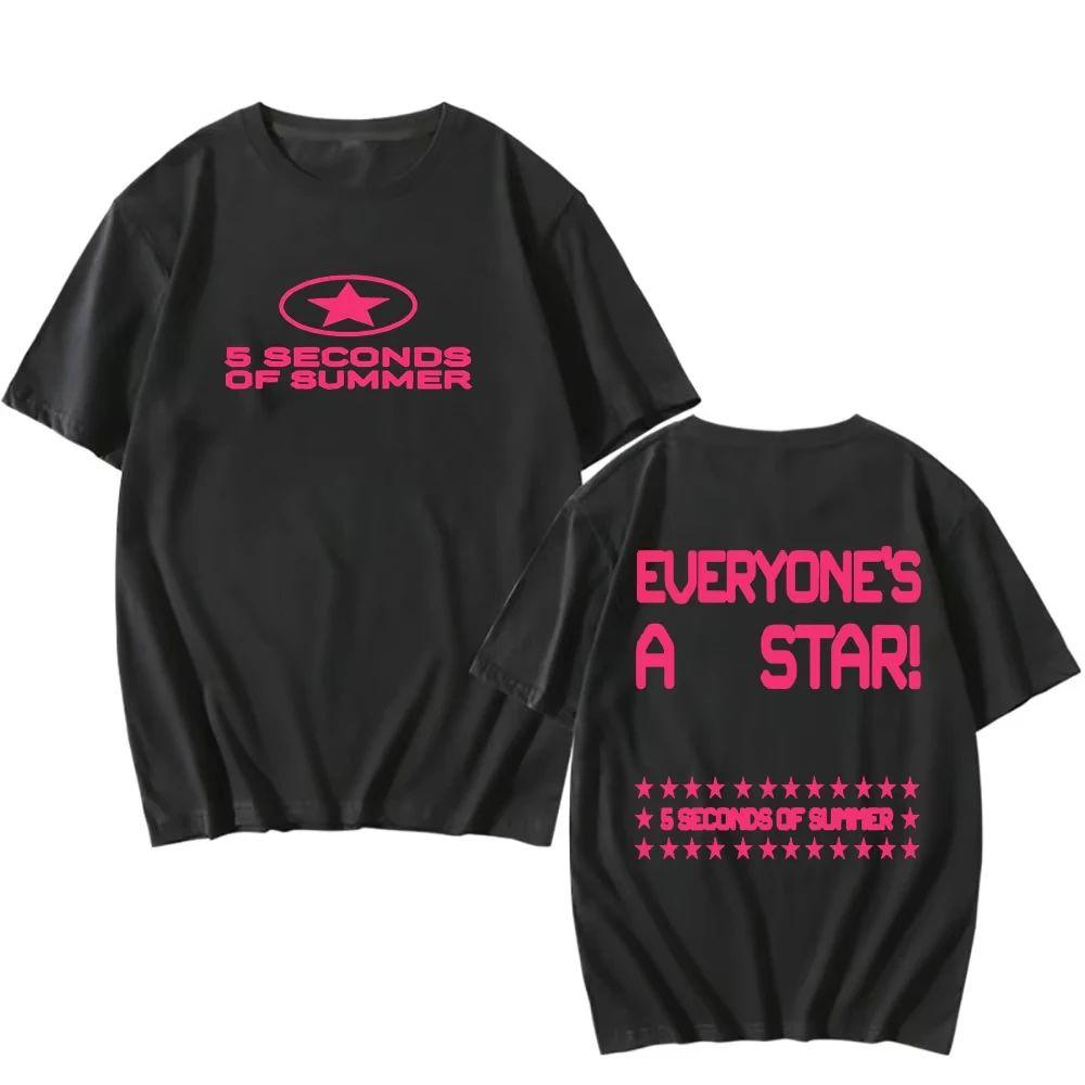 Everyones A Star Album Tshirt 5 SECONDS OF SUMMER Band Tees Y2k Hip Pop Short Sleeve Oneck Casual Tshirts Graphic Print Top