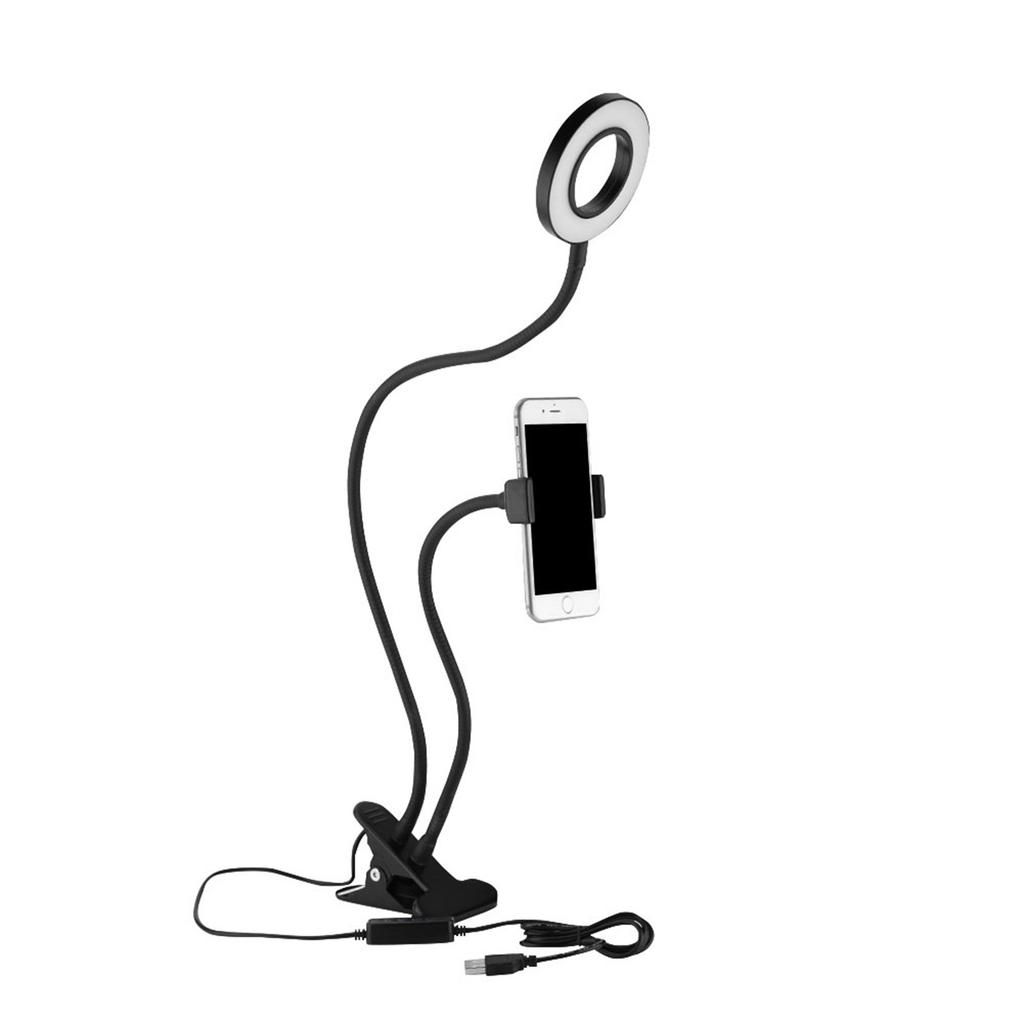Portable Selfie Ring Light 360 degrees  Long Arm Table Holder LED Fill in Light for Live Stream& Makeup
