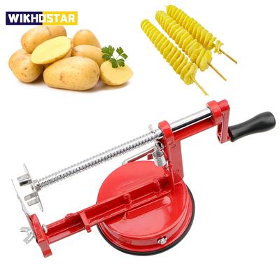 Tagliapasta manuale a spirale per patatine fritte Utensili da cucina Spiralizzatore per verdure Patate attorcigliate Affettatrice per mele Gadget da cucina in acciaio inossidabile