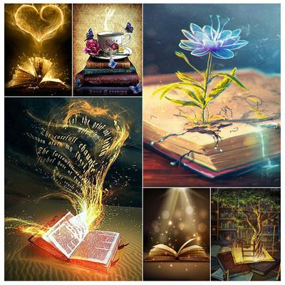 5D fai da te disegno diamante libro dei cartoni animati conoscenza kit di mosaico ricamo diamante rotondo completo prodotti per la casa fatti a mano di qualità HD