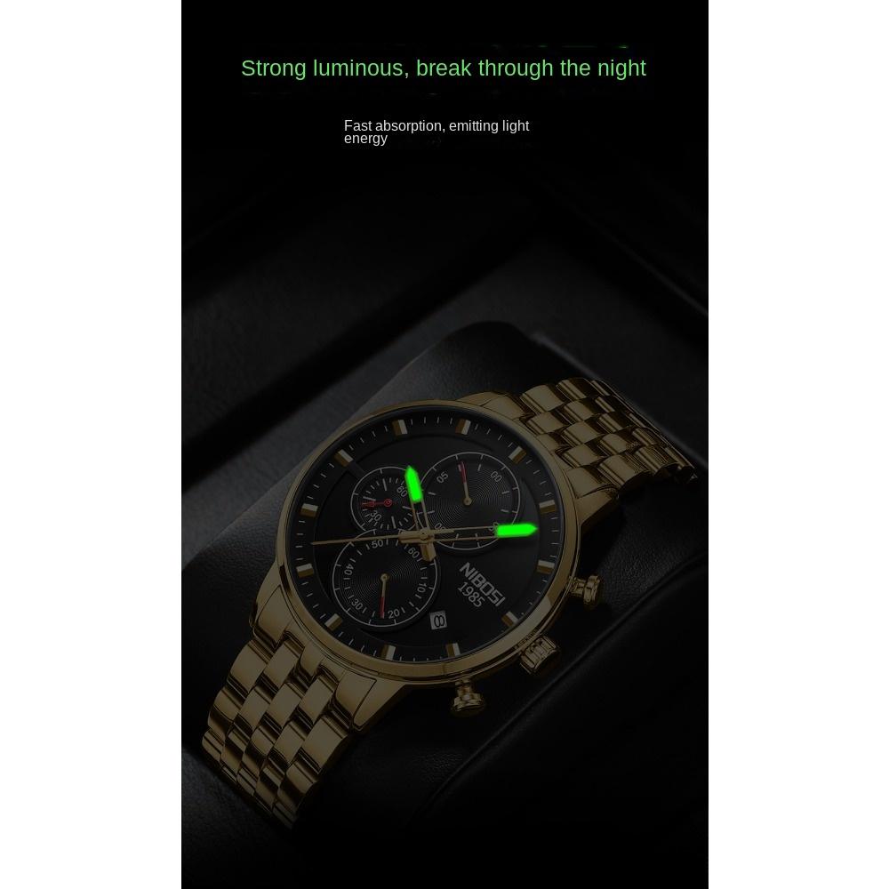 NIBOSI Brand New Quartz Watch Enhanced Personality Men's Watch Luminous Waterproof Multi-functional Watch