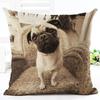 Cute Dog Printing Cushion Cover Cotton Linen Dog Throw Pillow Case For Sofa Decorative Pillowcase Cover Almohada Zt86