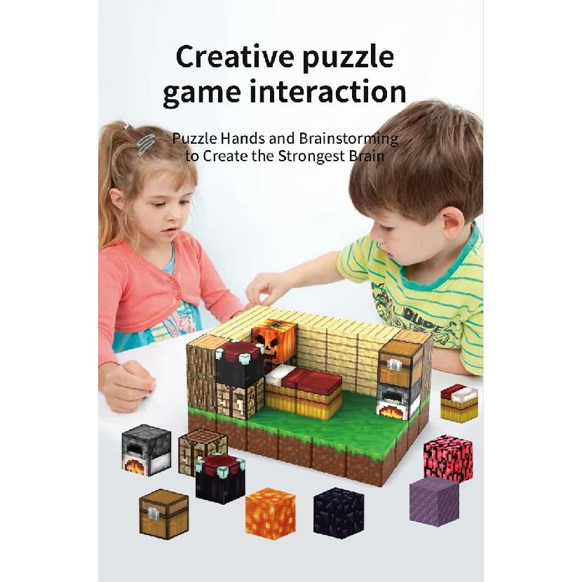 48-teiliges Magnetspielzeug – Baue eine Mine, Magnet World Edition, Magnetspielzeug für Jungen und Mädchen ab 3 Jahren, sensorisches Montessori-Spielzeug