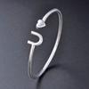 S990 Foot Silver Love Bracelet Women's Korean Edition Minimalist and Niche Design Open Bracelet Versatile Fine Handicraft