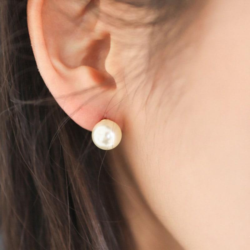 modernlike 14k gold-filled silver modern pearl earrings