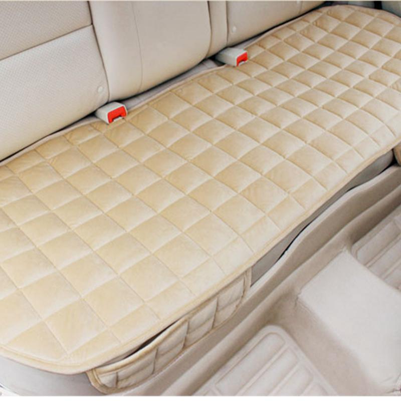

Бархатная подушка, чехол на сиденье автомобиля, спереди и сзади, Нескользящий зимний автозащитный коврик, сохраняет тепло, универсальный, подходит для грузовика, внедорожника, фургона 133*49cm бежевый