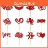 Day Cake Valentines Toppers With Paper Flags For Festive Dessert Presentation