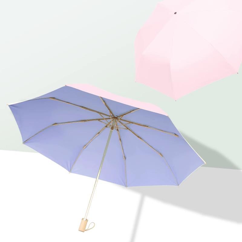 Color glue sun umbrella female sunscreen UV protection advanced sense student umbrella dual-purpose parasol folding