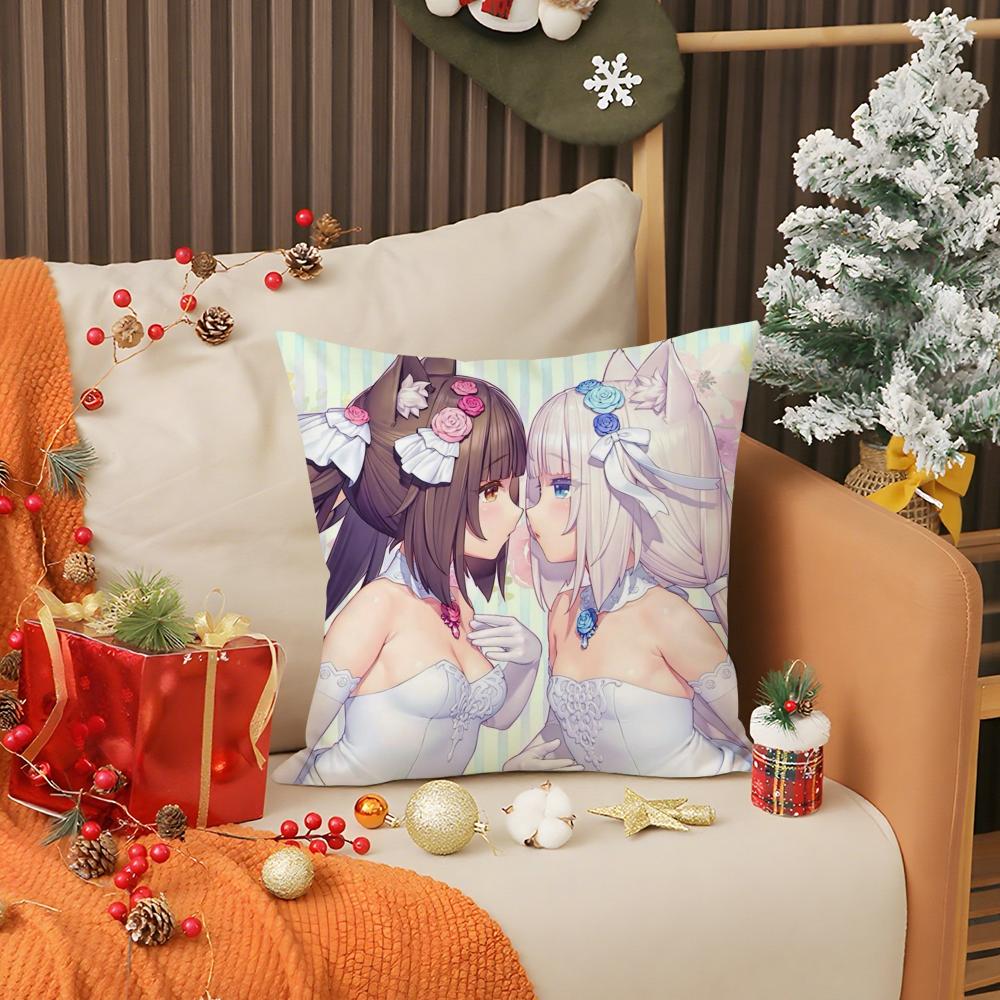 Chocola Nekopara Anime Pillow Case Double Sided Comfort Pillow Cover Fit Car Sofa Bedroom & Other Scenes