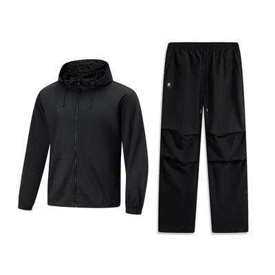 Minimalist Solid Color Outdoor Running Windproof Breathable Hooded Windbreaker Jacket Casual Sports Suit Unisex Outerwear AFDU679-4-AYKU5-3