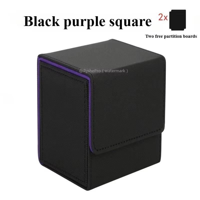 

Trading Card Deck Box Card Storage Box Fits 100 Single Sleeved Cards PU Leather Strong Magnet Card Deck Case for MTG PKM Cards