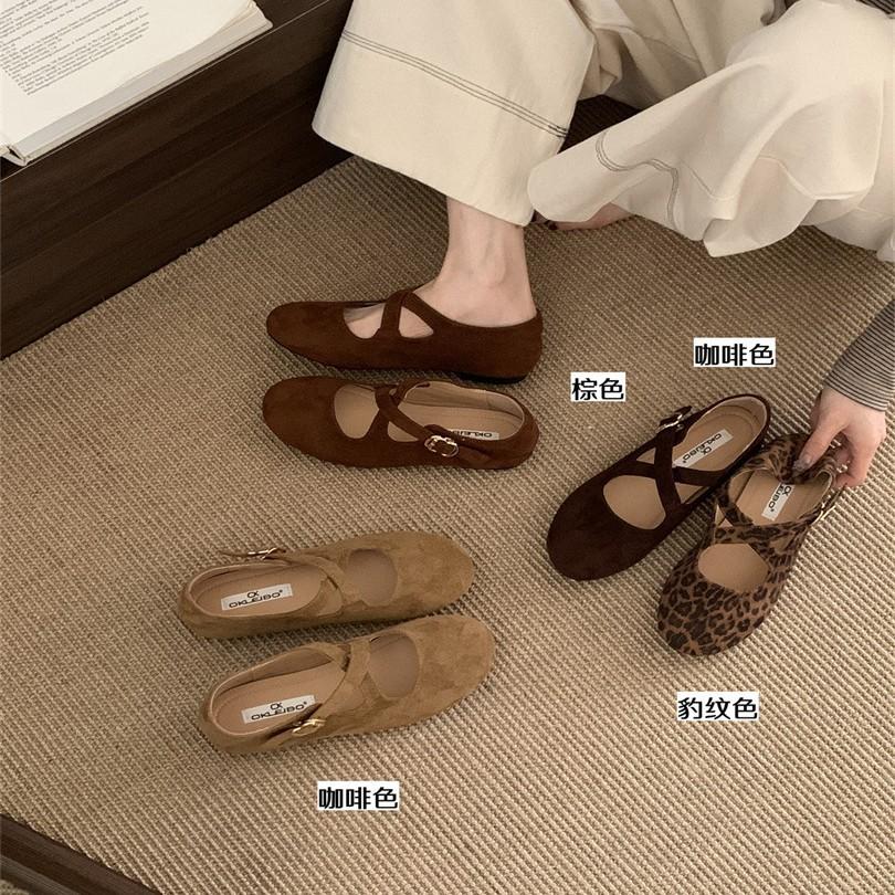 Round Head Shallow Mouth Single Shoes Female Spring and Autumn New Gentle Retro Ballet Fairy Soft Flat Bottom Mary Jane Doudou Shoes
