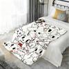 Cute Cat b-Boykisser Throw Kid-Friendly Flannel Throw Blanket Soft Warm Anti-Static Washable All Season