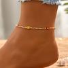 Colorful Chrysanthemum Boho Beach Anklet, Fashion Minimalist Floral Foot Jewelry