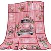 Mother's Day Gift Giving Digital-printed Polyester Bedroom Velvet Flannel Soft Sofa Cover Blanket Fleece Soft Sofa Cover
