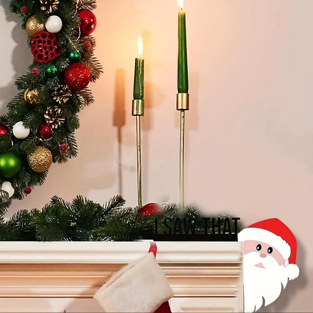 FESTIVE CHRISTMAS DOORFRAMES DECORATION: Father Christmas says ‘I see you’ Easy to install - suitable for home, kitchen etc.