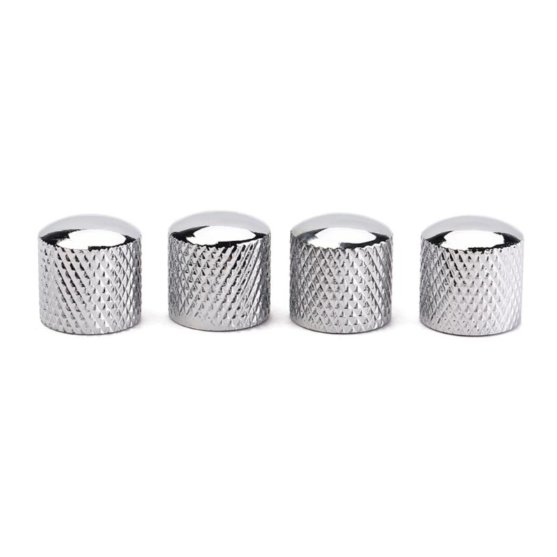 4Pcs Guitar Knobs Tops Hat Knobs Guitar Speed Control Knobs Metal Volume Tone Control Knobs Fits 6mm/0.24 Rotary Shaft 1 хром