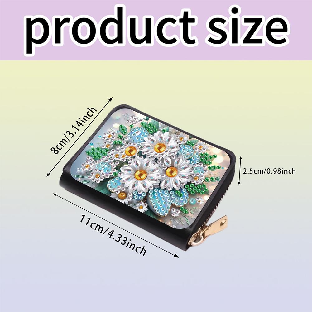 Exquisite Pattern DIY Diamond Painting Card Holder Wallet Purse Rhinestone Mosiac Zipper Wallet Handbag Female Outdoor Bag