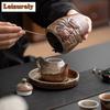 Antique Wood-fired Porcelain Coarse Tea Box Organizer Moisture-proof Creative Storage Tank Containers Tea Caddy Chinese Tea Set