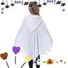 [LJZM] Ghost Cosplay für Kinder Halloween Geisterkostüm Kinder Sensenmann Teufelskostüm Geisterponcho Fluoreszierender Effekt Jungen Mädchen Umhang Niedlich (Weiß, L)