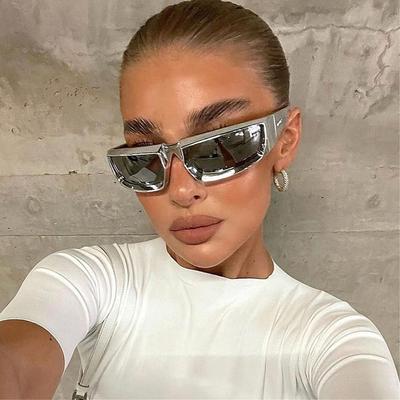 Y2k Bisiklet Spor Steampunk Güneş Gözlüğü Kadın Punk Gözlüğü Marka Tasarımcısı güneş gözlüğü Erkekler Gümüş Ayna Shades Moda Gözlük