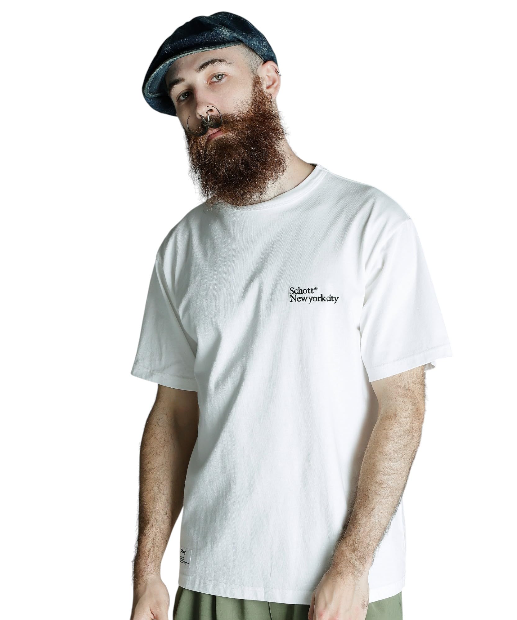 

Schott NYC Embroidered T-Shirt, Men s, Size 2XL, 030, White, 782-5134014