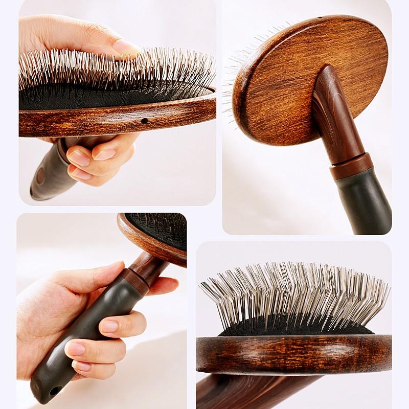 Dog Comb Wooden Dogs Brush Comfortable Handle Dogs Comb Massage Cat Brush Dog Grooming Brush Pet Hair Remover Combs Pet Products