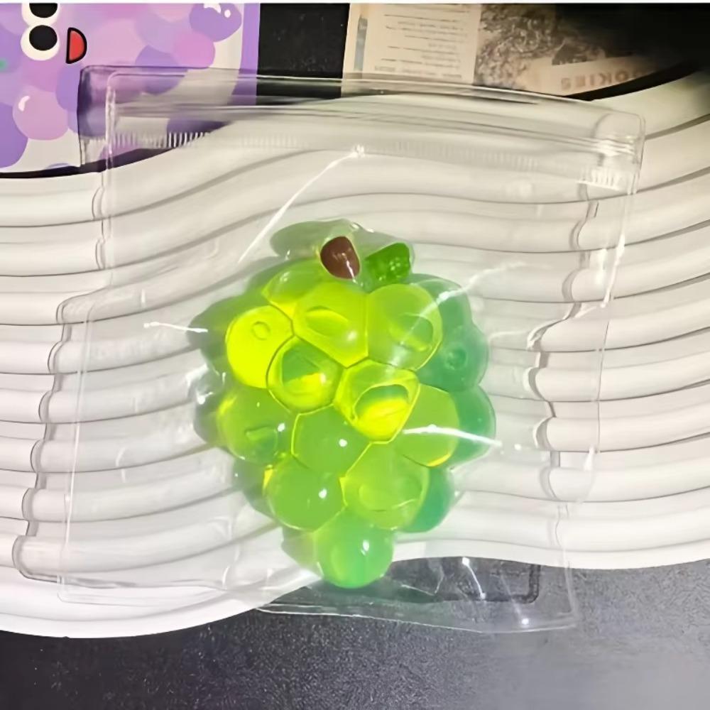Slow Rising Grapes Fidget Toy Transparent Grapes Sensory Toy Creative Squishy Fruit ASMR зелёный