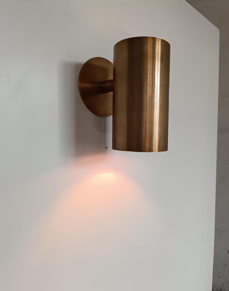 Mid Century Brass Wall Sconce - Focus Lighting Fixture