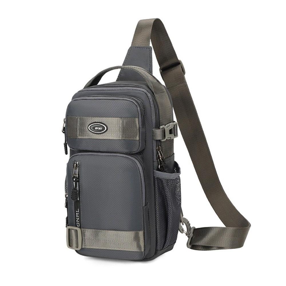 

Multifunction Men Chest Bag Oxford Cloth Shoulder Crossbody Bag Sports Message Bag Running серый