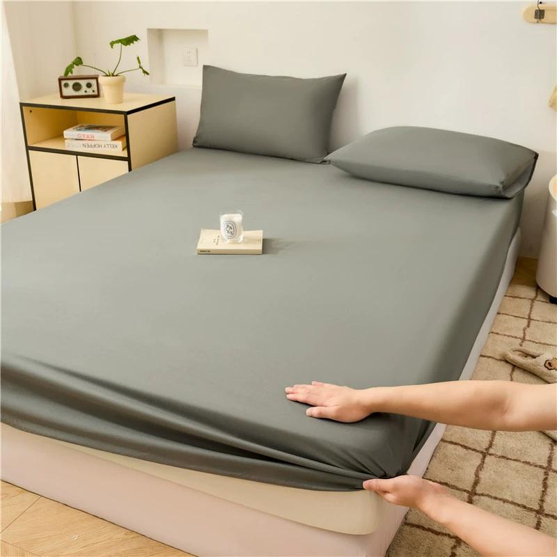 Waterproof Bed Sheet Bedcover Solid Color Bed Protector Cover Mattress Topper Quilted Cotton Waterproof Bed Sheet