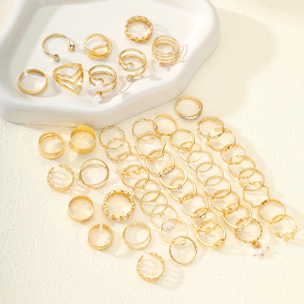 Neues Mode Geometrisches Knöchelringe Set Für Frauen Boho Schmetterling Herz Zirkon Goldfarbe Fingerring Trendiger Party Schmuck Geschenke