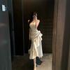 French Satin Suspender Skirt Temperament White Dress Women's New Summer Dress Elegant Irregular Fishtail Long Dress Dress
