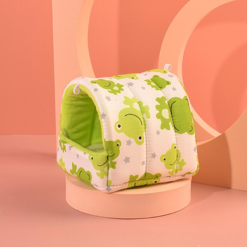 Cute Mini Cage Rabbit Squirrel Winter Warm Cotton Mat Guinea Pig Nest Hamster House Small Animal Sleeping Bed Pet Hanging Cage