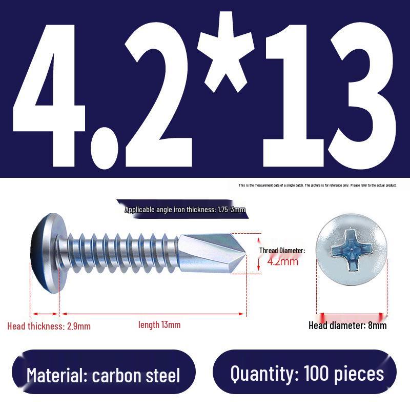 Stainless Steel 304 Phillips Round Head Self-Drilling & Tapping Screws, M3.9/M4.8/M5.5 Swallowtail Bolts