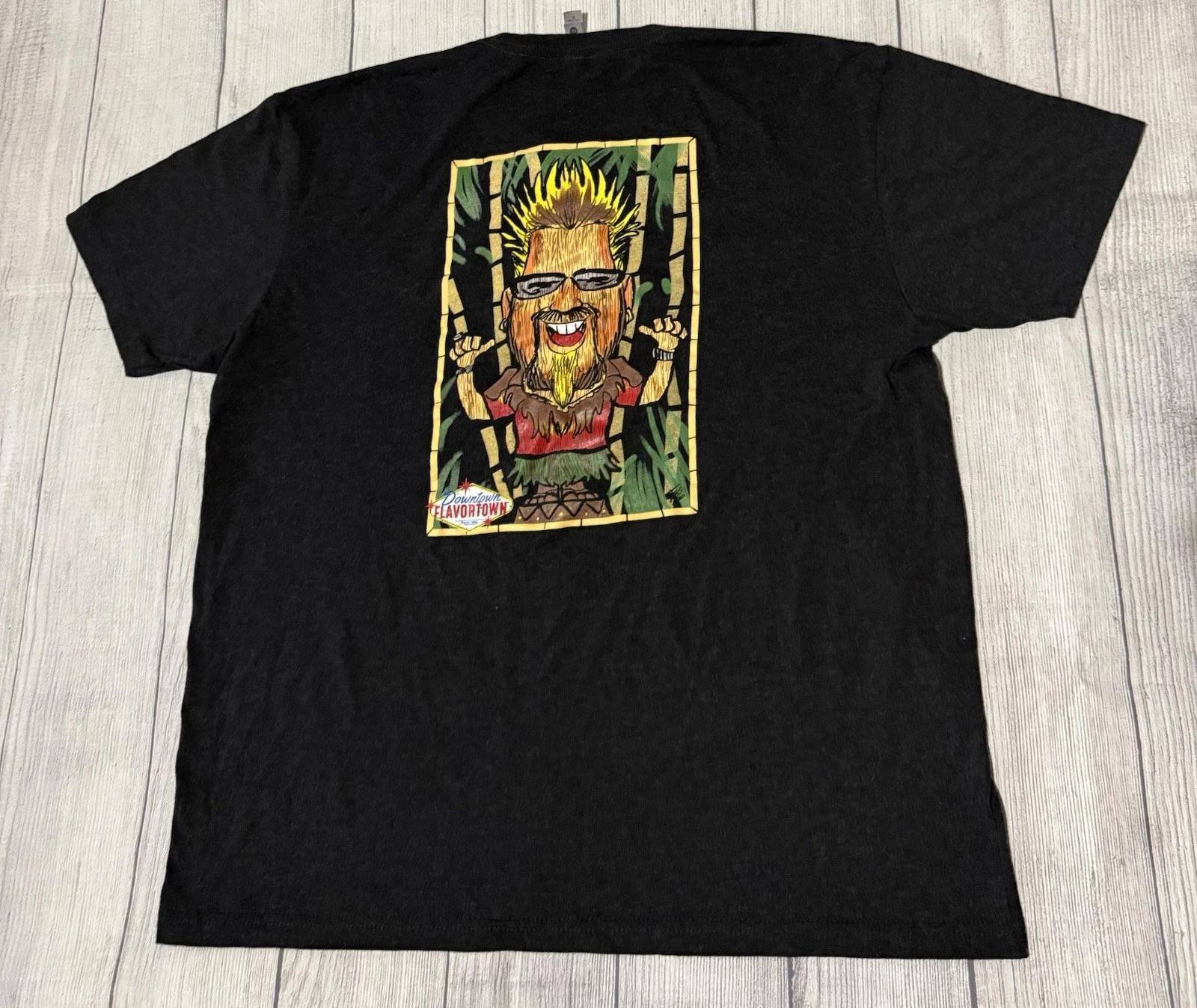 Guy Fieri Flavortown Graphic T Shirt Size XL Pigeon Forge Tennessee Caricature L