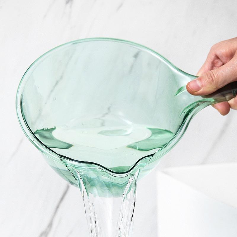 Kitchen Ladle Clear Plastic Water Spoon Bath Ladle Water Bleach  Long Handle Shampoo Spoon