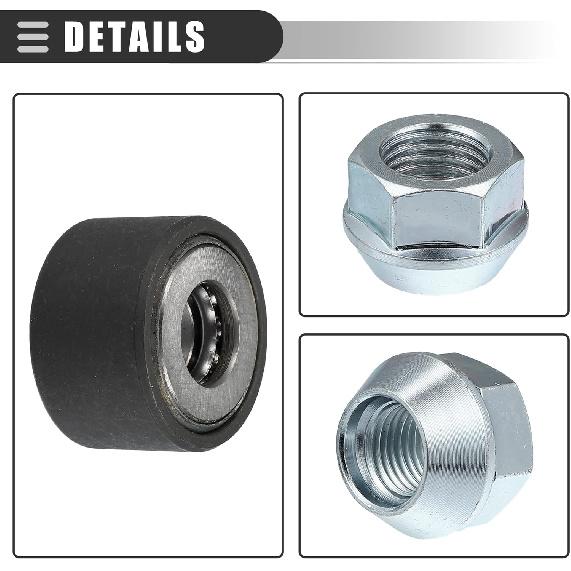 Motoforti Universal Wheel Stud Taller Tool, Tire Stud Tool, M12X1.25 M12X1.5 M14X1.5, Iron, With 3/4" Hex Wheel Lug Nuts, Silver Tone, 1 Set