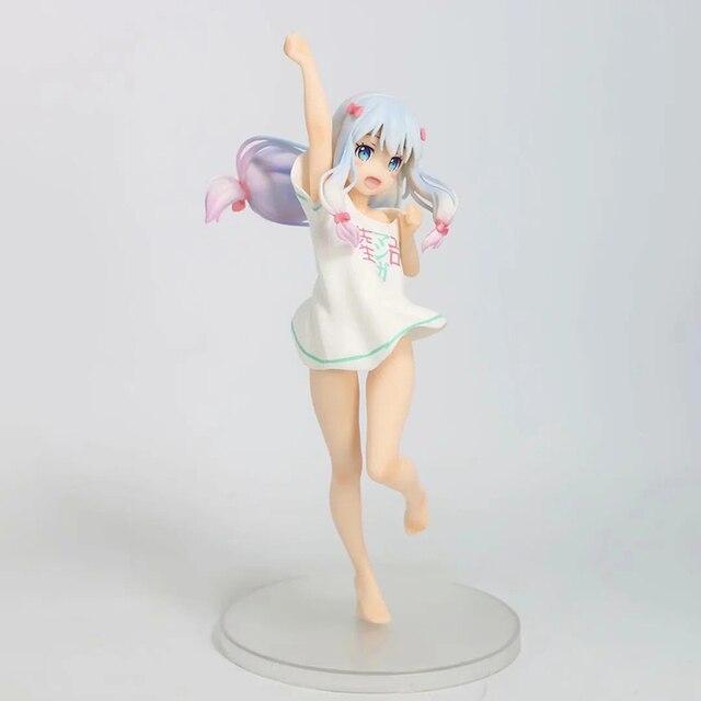 24cm Anime Eromanga Figure 1 /7 White Pink Standing Posture Izumi Sagiri Pvc Action Figure Toys Collectible Model Toys Kid Gift
