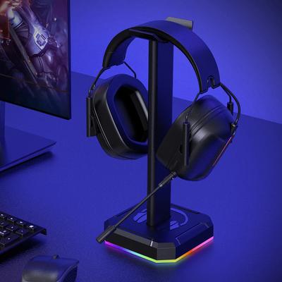 Headset-Ständer Platzsparender Schreibtisch-Organizer Vertikaler Halter Aufhänger RGB-Hintergrundbeleuchtung Kopfhörer-Ständer Halter Gestell