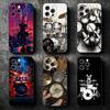 Drum Set Rock Music Soft Phone Case for iPhone 16 16E 17 Air 15 Pro Max 14 Plus 13 Mini 11 12 7 Black Cover Back Shell