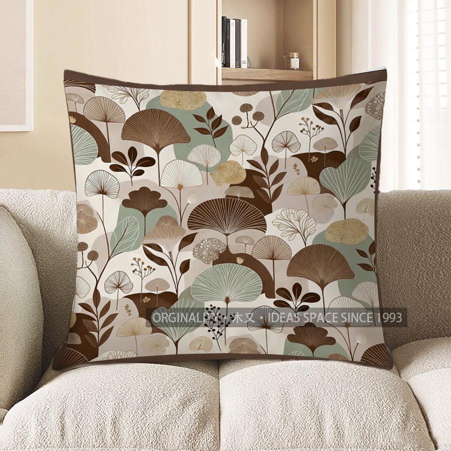 2D Floral Patterned Decorative Pillow Covers Set Pattern Cushion Cover Suitable For Sofa Bedroom Car Pillow Cover