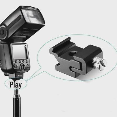 Verstelbare Volledig Metalen Koude Schoen Flitser Statief Adapter met 1/4 Schroef