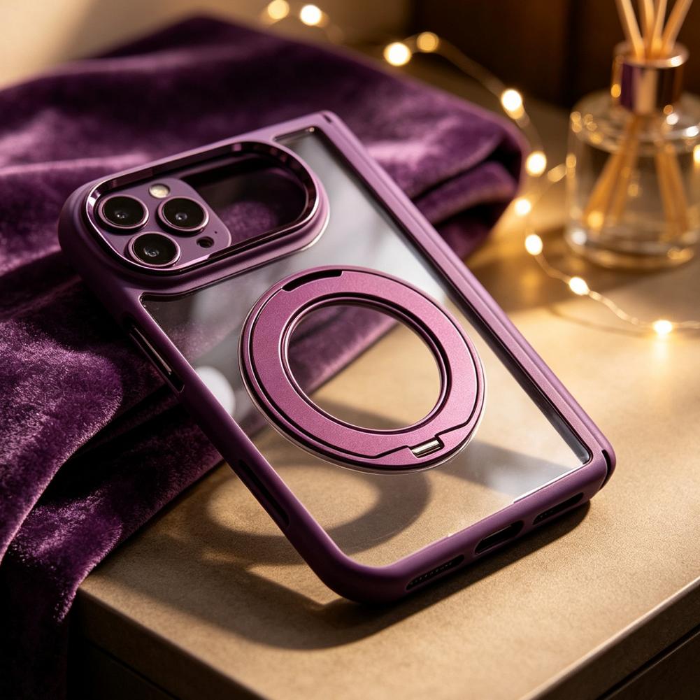 Clear Protective Case for IPhoneDuo 2026 Phone Protector with 360 Degree Rotatable Kickstand Anti-yellowing Phone Cover